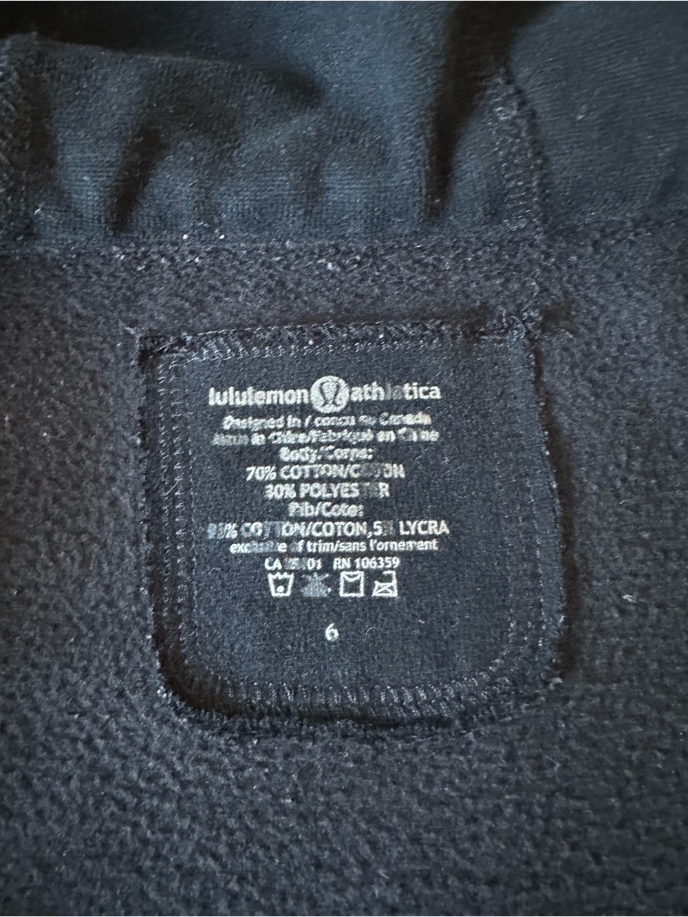 lululemon vintage first generation scuba hoodie size 6 black - Picture 5 of 5
